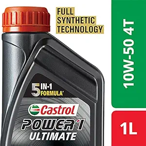 Castrol Power1 Ultimate 4T 10W50 Full Synthetic Engine Oil for Bikes (1L)