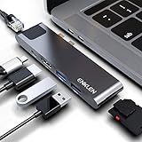 ENKLEN Hub USB C pour MacBook Pro / Air 2017/2016/2018, adaptateur de type C avec Thunderbolt 3, HDMI 4K, 2 USB 3.1, lecteur de carte SD / Micro SD, port Ethernet Gigabit, port de chargement de type C