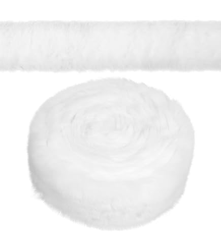 19.68FT Christmas Faux Fur Trimming, White Artificial Faux Fur - View #6