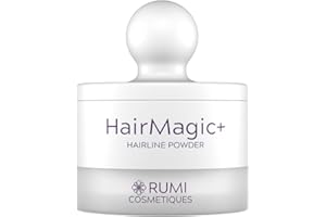 Rumi Cosmetiques HairMagic+ Root Touch Up Powder – Instant Gray Hair Coverage & Hairline Filler – Water-Resistant, Natural Finish, Nourishing Formula with Argan Oil (Medium Brown)