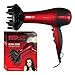 Red Hot 2200 W Benross 37010 Ultra Professional Hair Dryer with Diffuser and Concentrator Nozzle