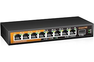 keepLiNK Switch Ethernet 2.5G 8 Ports, Switch Multi-Gigabit Non géré, Capacité de Commutation 60Gbps, Silencieux, sans Ventilateur, de Bureau / Montage Mural