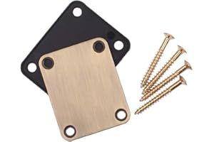 Alnicov Plaque de manche de guitare électrique avec 4 vis pour guitare électrique style Strat Tele basse laiton