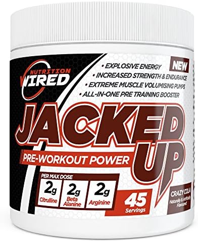 Jacked Up Pre Workout Supplement by Wired Nutrition — Increase Strength &amp; Endurance — Creates Explosive, Sustainable Energy — All-in-One Training Booster - 45 Servings Crazy Cola (Crazy Cola) (Crazy Cola)