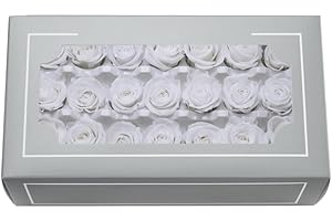 FORTTS A Grade 2-3cm Preserved Rose Head, 21 Pcs/box Real Roses Forever Flowers, Eternal Rose Last 2 to 3 Years for Mother's Valentine's Day Birthday Gifts Wedding Home Party Decor DIY Essential (White)