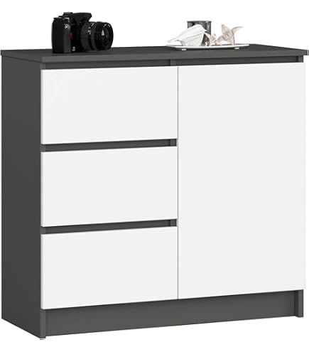 AKORD Ladekast K 160 cm 4 lades en 2 deuren naar de woonkamer Slaapkamer Studeerkamer Studeerkamer Modern Functioneel Design 16 mm Gelamineerd bord Kleur Wengé