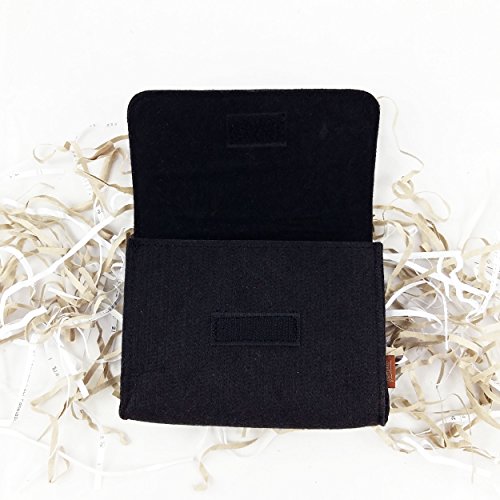 Täschchen Mini Hülle Tasche aus Filz für Zubehör und Accessoires (Netzteil, PC Maus, E-Zigarette, Kosmetik) Schwarz - 5