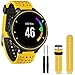 Produktbild YUYOUG_watch strap yuyoug Weiche Silikon Gurt Ersatz Armbanduhr Band Verstellbar Armband für Garmin Forerunner 735 x T Watch mit 2PC Treiber, Gelb