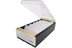 Eagle Porte-cartes de visite, stockage jusqu'à 600 cartes, taille de la boîte : 10,2 x 21,4 x 2 1/2, métal/plastique (noir/transparent)