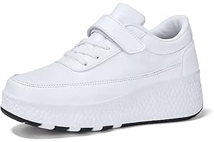 HUSKSWARE Niños Niñas Patines de Ruedas Zapatos con 4 Ruedas Skateboardschuhe Ajustable Juventud Zapatos con Ruedas Negro Blanco 32-39 EU
