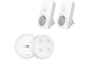 LoraTap 2 Prise Télécommandée, 2500 Watts, Radio 868Mhz, Autonomie, Prise Electrique sans Fil Intelligente, Piles Fournies