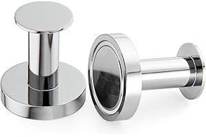 Mavoro Porte Manteaux Aimantés pour Accrocher Manteaux et Sacs, 2 Crochets Muraux Chromés Extrêmement Solides, Porte Manteaux pour Porte avec Aimant en Métal Néodyme Rare