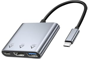 OHBUYAGN HUB USB C, 3-IN-1 Adattatore USB C HDMI con 4K@60Hz, USB 3.1 Tipo C 10Gbps, PD3.0 100W Ricarica Rapida, HDMI USB C con MacBook Pro/Air, Samsung, Huawei, Surface Book, HP, Pixel