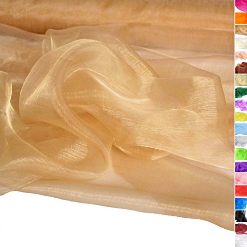 ORGANZA Stoff Meterware in Gold - hauch zart und durchsichtig