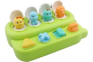 CATERBEE Juguete emergente para bebés, juego educativo de animales para niños pequeños, aprendizaje de causa y efecto, desarrollo de habilidades motoras finas (dinosaurio)
