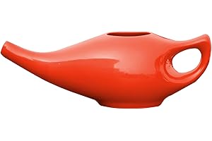 ANCIENTIMPEX Ancient Impex Porcelain Ceramic Neti Pot 5 Sachets of Neti Salt + Instructions Leaflet | Natural Treatment for Sinus, Infection and Congestion - Brown Color Dapple Pattern