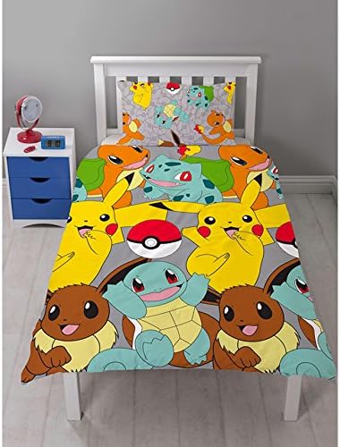 NEW 100% OFFICIAL POKEMON GO, GOTTA CATCH EM ALL AVAILABLE IN Single and Double Duvet Quilt COVER Bedding SET KIDS/CHILDRENS (Single)