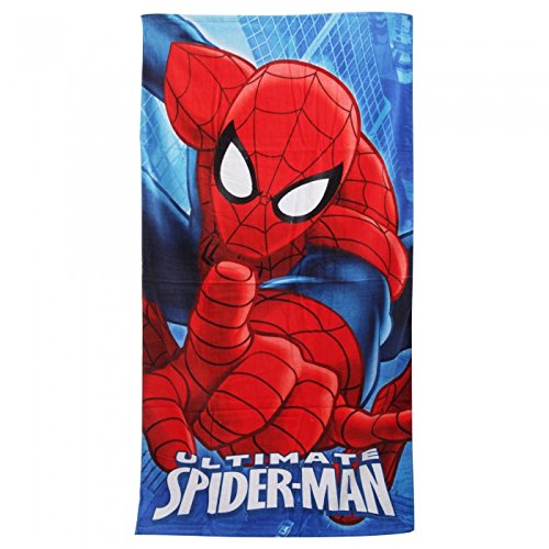 Ultimate Spiderman - Toalla de playa para niños - Verano (70 x 140cm/Rojo)