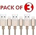 Price comparison product image iPhone Cable iPhone Charger, Lightning to USB Cable, 3Pack 10ft/3M Premium Nylon Braided USB Sync Wire for Apple iPhone, Extra Long Charging Cord for iPhone 7 7Plus SE 6 6s 6 Plus 6s Plus 5c 5s 5, iPad Pro Air Mini, iPod Nano Touch - Gold