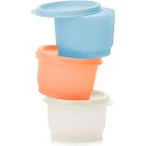 Tupperware SET (3) Buzdolabı Uno 120 ml Renkli Turuncu Beyaz Mavi Kutu Stok Saklama Kabı Julchen