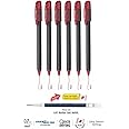 Pentel EnerGel 0.7mm Metal Tip Roller Gel Pen (Red, Pack of 6) With Free Pen By DTL Company™