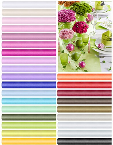 Tüll Dekostoff Hochzeit Tisch Geschenk Verpackung 9 m auf einer Rolle 30 cm breit (weiß) - 2