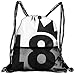 Produktbild RAINNY Drawstring Backpacks Bags,Cartoon Soccer Jersey Seem Bold 18 Number Party Art Print,5 Liter Capacity,Adjustable