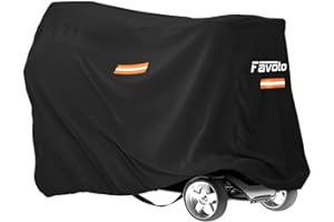 Favoto Waterproof Cover for Mobility Scooter,Heavy Duty 210D Oxford Fabric,Mobility Scooter Cover Waterproof Outdoor,UV Protection for Outside Storage,Windproof Buckle and Elastic Hem 55"x26"x36"