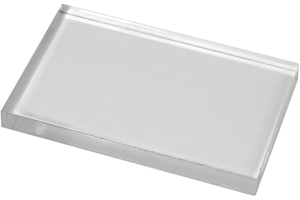 Rayher 28876000 bloc acrylique pour tampon en caoutchouc et en silicone accessoire scrapbooking pour bien positionner ses tampons plaque acrylique 125 x 172 x 12 mm sous blister gris