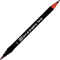 Kuretake Zig Twin Tip Brush Marker – Wasserbasierter Zeichenstift Mit Pinsel- Und Feinspitze (hellbraun)
