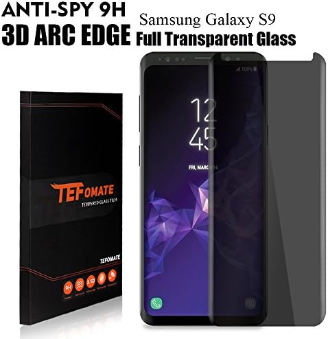 TEFOMATE Galaxy S9 Screen Protector Privacy, 3D Curved Tempered Glass Screen Protector for Samsung Galaxy S9 - Privacy