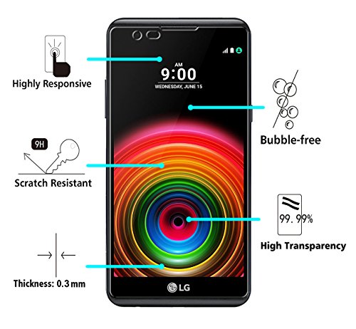  2 Pack  LG X Power Protector de Pantalla  iVoler  0 3mm Dureza 9H  Protector de Pantalla de Vidrio Templado Cristal Protector para LG X Power -Dureza de Grado 9H  Espesor 0 30 mm  2 5D Round Edge- Ultra-trasparente   Anti-golpe   Ajuste Perfecto   No hay Burbujas - Garant  a Incondicional de 18 Meses