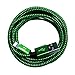 Produktbild 3m Premium Nylon USB 8-Pin Ladekabel Datenkabel kompatibel mit [Apple iPhone 10 X 8 8Plus 7 7Plus 6S 6SPlus 6 6Plus 5S 5C 5 SE | iPad | iPod] grün