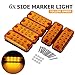 Produktbild VIGORFLYRUN PARTS LTD 6pcs 8 LED Seitenmarkierungsleuchten Markierungsleuchten Standlicht Indikator Lampe for 24V LKW Anhänger Bus Van Parkleuchten RV Bus Außenleuchten Parkleuchten- Gelb
