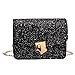 Produktbild friendGG Damenmode Kleine Quadratische Tasche Perle Zubehör Tasche Pailletten Umhängetasche, Kunstleder, Umhängetasche, Diagonalpaket, Haspe, Mode, Trend, Hochschule, Alligator