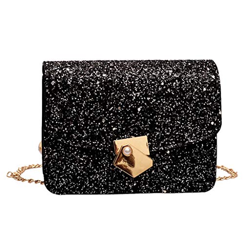 Preisvergleich Produktbild friendGG Damenmode Kleine Quadratische Tasche Perle Zubehör Tasche Pailletten Umhängetasche, Kunstleder, Umhängetasche, Diagonalpaket, Haspe, Mode, Trend, Hochschule, Alligator