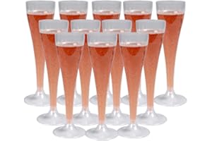 Abena Gastro Plastic Champagne Flutes - Pack of 12, 3oz Plastic Cocktail Glasses for Champagne, Prosecco and Parties