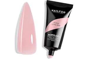Nailfor Acrylgel PINK CREAM 30ML In Tubo Per Ricostruzione Unghie 30ml Made In Usa Facile Allungamento Estensione Unghie Professionale Rapida, Veloce E Resistente - Made in USA (Pink Cream)