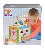Eichhorn 100002235 – buntes Holz-Spielcenter, 20x20x36 cm – Motorik -inklusive Motorikschleife, Uhr, Motorikspiel, Drehspiel und 5 Steckbausteine - 7