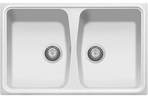 Plados Lavello in quarzo da cucina incasso SP0792 due vasche - Bianco