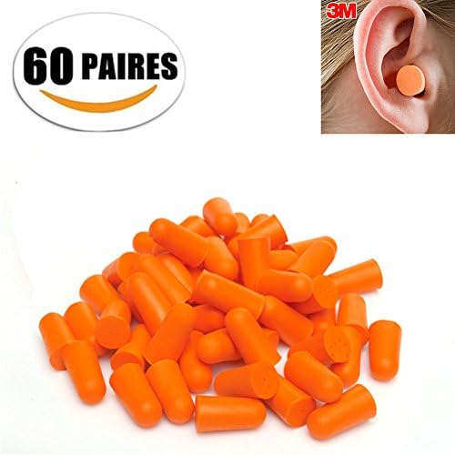 Ihrkleid Ultra Foam Soft Ear Plugs – Disposable Earplugs with 32 dB NRR – Pair of Ear Plugs Per Pack, 60 Pairs Per Bag – Orange