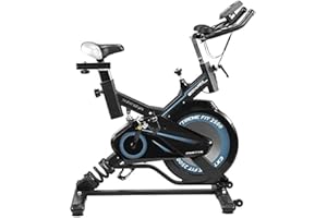 BEHUMAX - Bicicleta de Indoor Extreme Fit 2500, volante de 16KG, pantalla LCD, función SCAN y pulsómetro, transmisión por correa, sillín y manillar completamente ajustables en altura