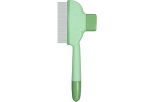 ETIALURE Peigne à Puces pour Chats et Chiens, Brosse D'épilation pour Animaux de Compagnie avec Bouton Realease, Peigne à Poux de Toilettage pour Chats (Vert)