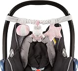 Tiamo Hase MIffy rosa Spielkette für den Autositz Maxi Cosi Kinderwagen