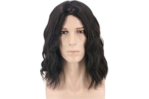 LeMarnia 70er/ 80er Schwarz Braun Kurze Lockige Cosplay Perücke für Herren Hallowee Party Kostüm Perücken