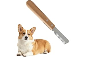 QLHNGUZ Dog Professional Stripping Knife, Stripping Knives Tool Hand Stripping Tools for Border Terrier Pet Grooming Comb Ergonomic Wooden Handle (Right Handed)