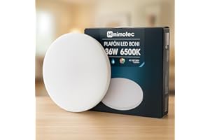 M mimotec - Plafón LED Techo Circular Boni 36W 3000LM 6500K, Lámpara Techo IP20, Para Baño Cocina Sala de Estar Dormitorio Pasillo Comedor Balcón