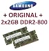 Produktbild 4GB Dual Channel Kit Samsung original 2 x 2 GB 200 pin DDR2-800 (PC2-6400) 128Mx8x16 double side (2x M470T5663QZ3-CF7) für NOTEBOOK s