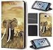 Produktbild CoverFix Premium Hülle für Apple iPhone 7 Flip Cover Schutzhülle Kunstleder Flip Case Motiv (1469 Elefant Elefanten Afrika Wildness)