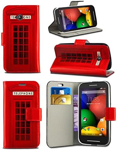 KACE Case for Apple iPhone 7 (4.7 inch) - Fun Colourful Printed Wallet Case Cover Creative Fresh Pattern Design with Integrated Stand - Red Telephone Booth Box